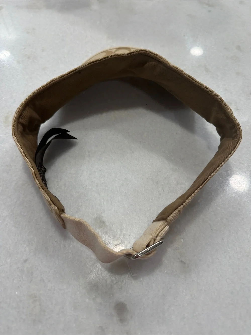Coach Signature Canvas Visor in Tan and Cream